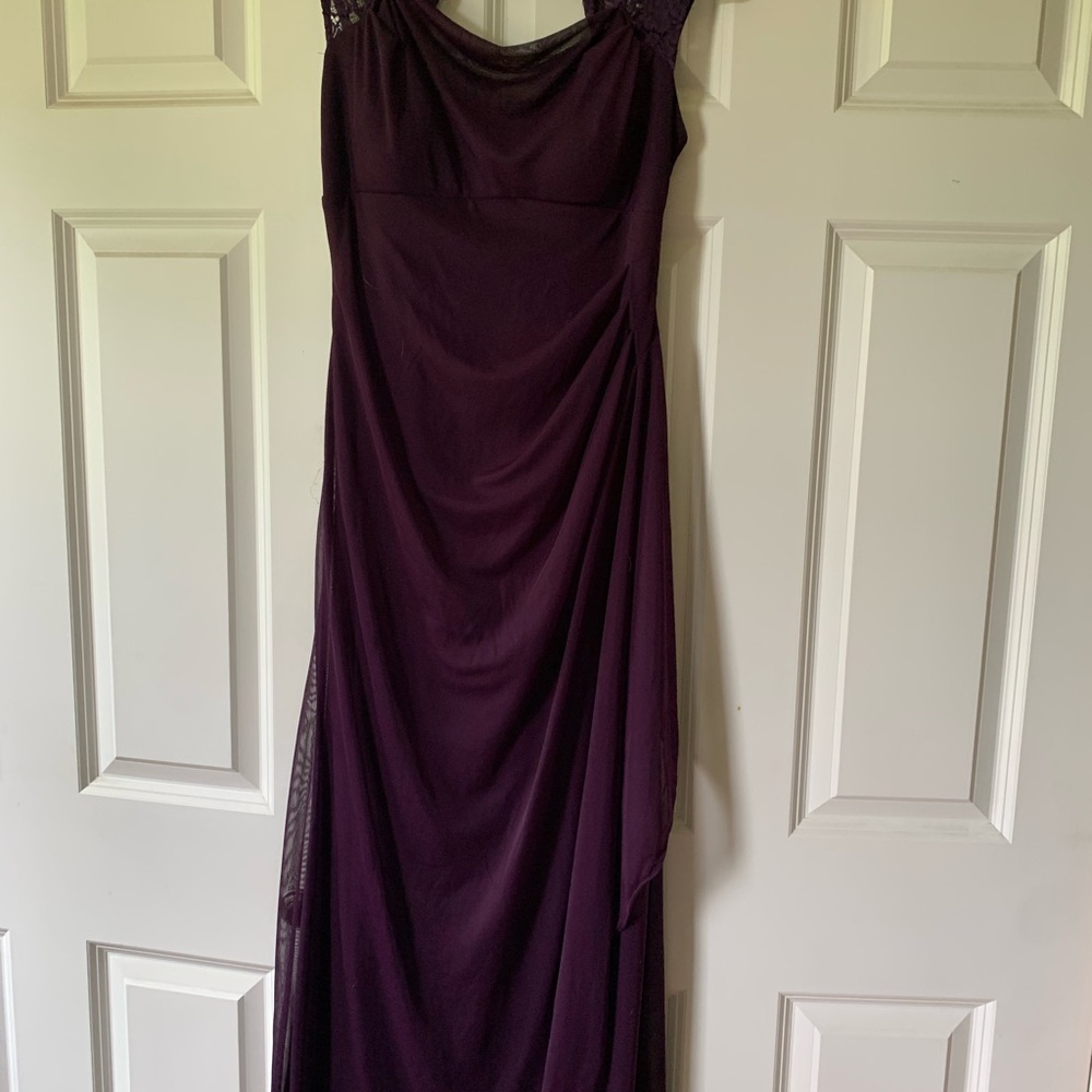 Xscape Deep Purple Backless Dress